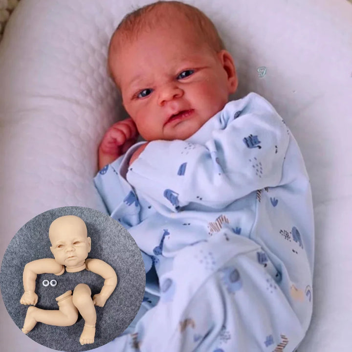 17–18″ Elijah Unpainted Vinyl Reborn Doll Kit with Cloth Body & Eyes