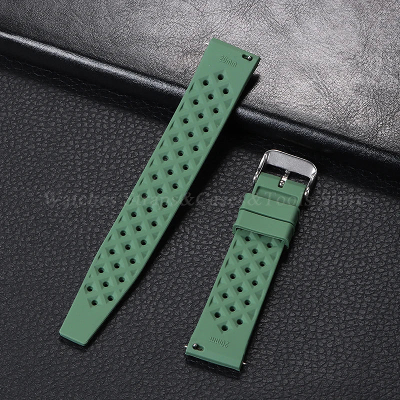 Tropical Silicone Watch Band Quick Release Strap 18mm 20mm 22mm for Oris for Seiko for Citizen Rubber Tropic Smart Watch Straps