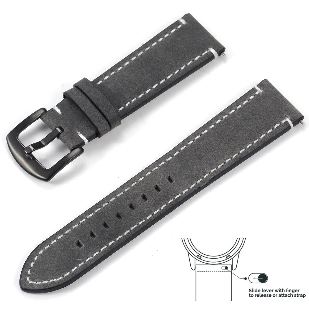 Vintage Genuine Leather Watch Strap 20/22mm