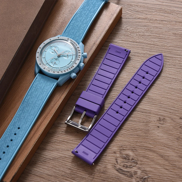 NATOBELT Mosaic FKM Rubber Watch Strap 20mm 22mm Quick Release Fluoro Rubber Watch Bands Diving Waterproof Soft Wristband