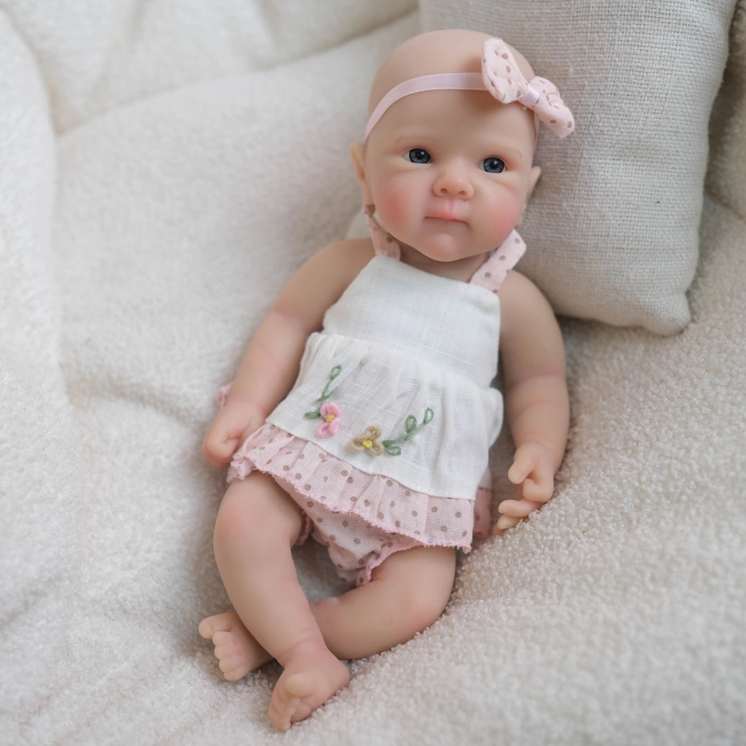 8″ Bettie Platinum Silicone Baby Doll – Squishy Weighted Mini