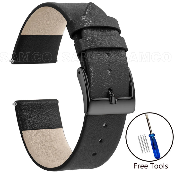 Minimalist Leather Watch Strap 12–22mm