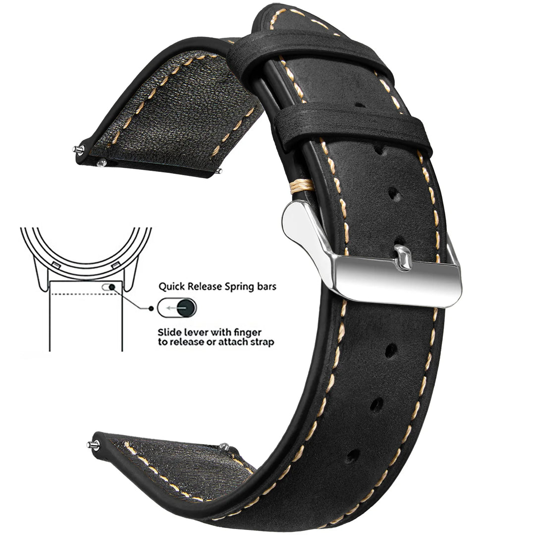 Wax Vintage Leather Watch Strap 14–24mm