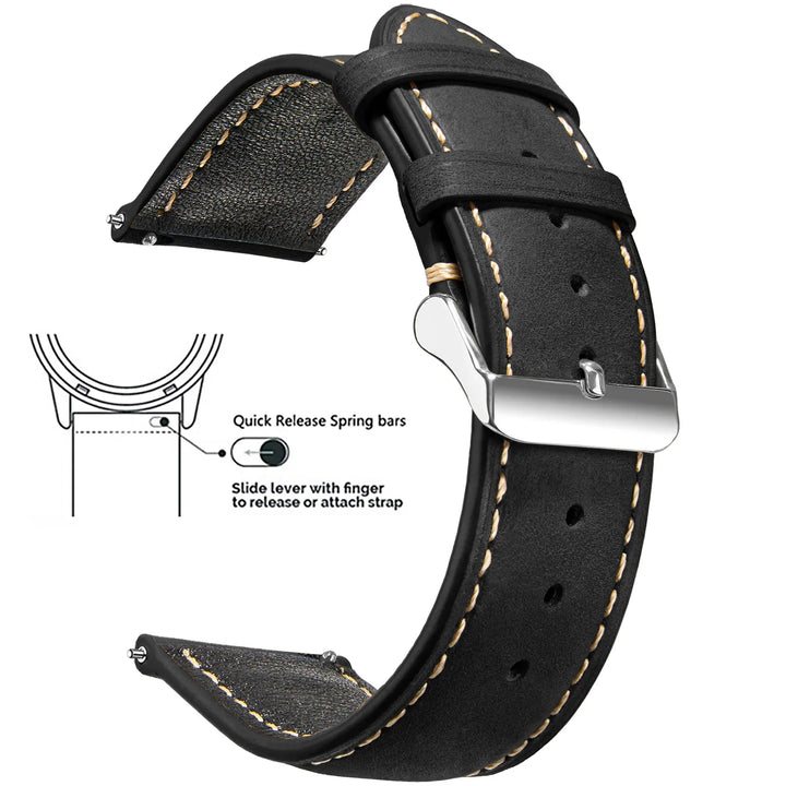 Wax Vintage Leather Watch Strap 14–24mm