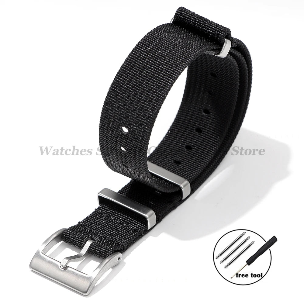 Nylon Ribbed Watch Band 18mm 20mm 22mm for Xiaomi Redmi Watch 3 Lite/Active for Smartwatch Universal Wristband Watch Accessories