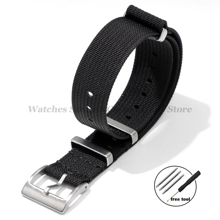 Nylon Ribbed Watch Band 18mm 20mm 22mm for Xiaomi Redmi Watch 3 Lite/Active for Smartwatch Universal Wristband Watch Accessories