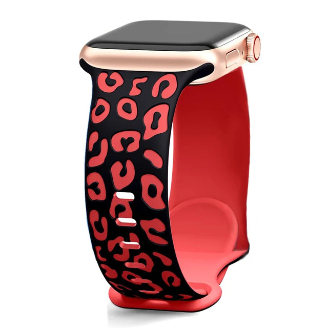 Engraved Strap For Apple Watch Band 45mm 44mm 46mm 42mm 41mm 40mm 49mm Silicone Correa Bracelet Series 8 9 10 7 SE 6 5 4 Ultra 2