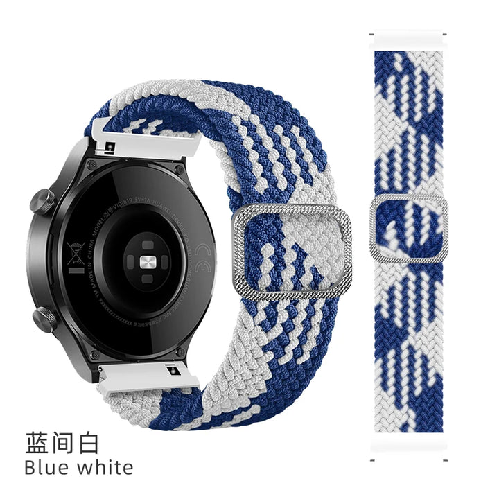 20/22mm Braided Nylon Strap for Realme Watch 2/3 & Amazfit Bip/GTS/GTR