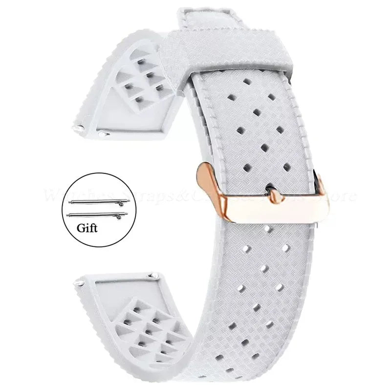 Premium Grade Tropic Silicone Watch Strap 20mm 22mm For Seiko For Oris For Omega Quick Release Diving Waterproof Rubber Bracelet