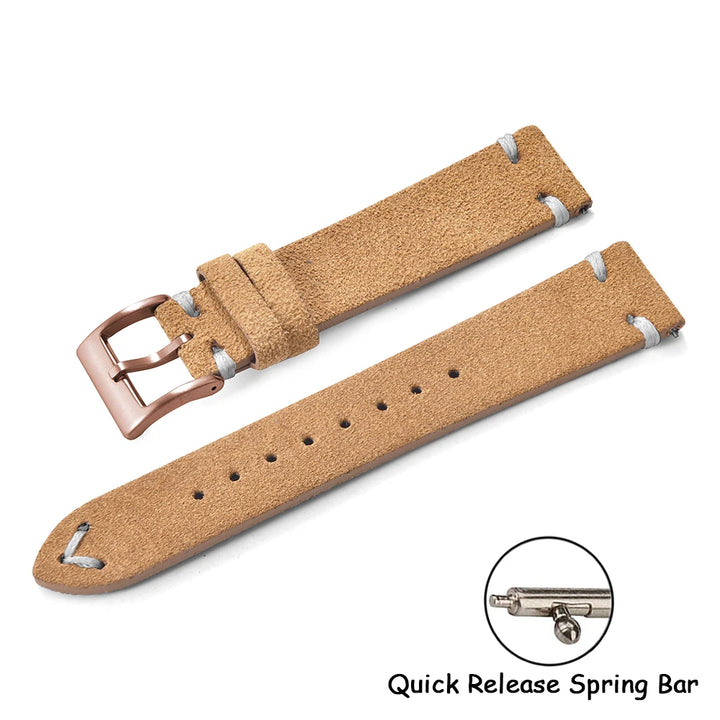 Suede Leather Watch Strap – 20-22mm Quick Release
