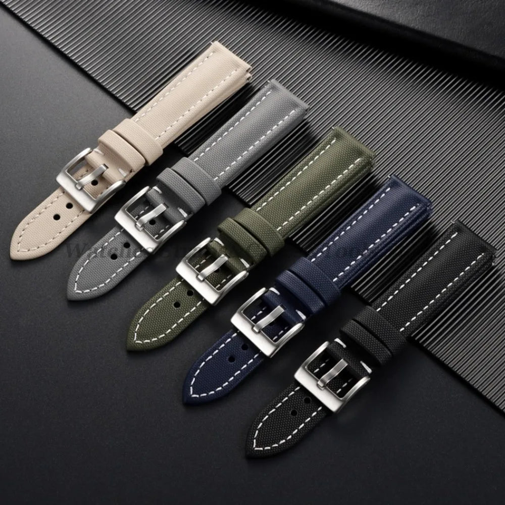New Premium Sailcloth WatchBand 18/19/20mm 21mm 22mm for Rolex for Omega for Blancpain Quick Release Men Sport Replacement Strap