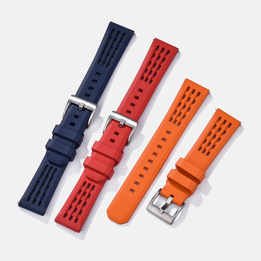 NATOBELT High Quality Porous Structure FKM Fluorine Rubber Watch Strap 20mm 22mm New Design Quick Release FKM Rubber Watchbands