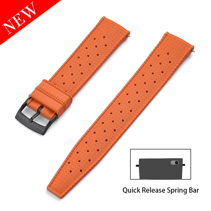 Premium Grade Tropical FKM Rubber Strap Quick Release Watch Band 18mm 20mm 22mm 24mm Rubber Tropical Strap Smart Watch Strap