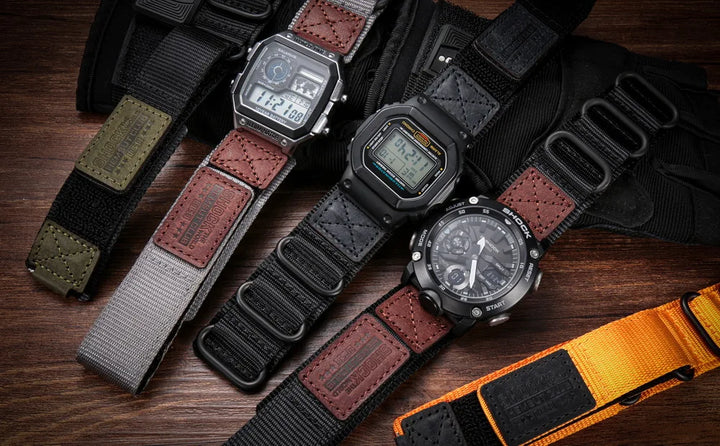 For Casio Watch Band Nylon Leather 18mm Sports Replace Straps Compotible With Gshock AE1200 /1300/W-218H