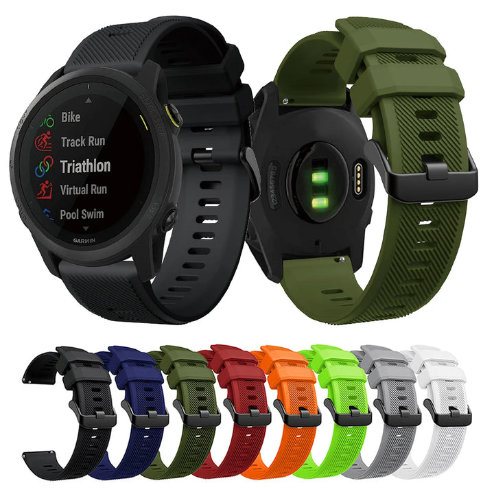 22mm Silicone Watch Strap for Garmin Forerunner 745