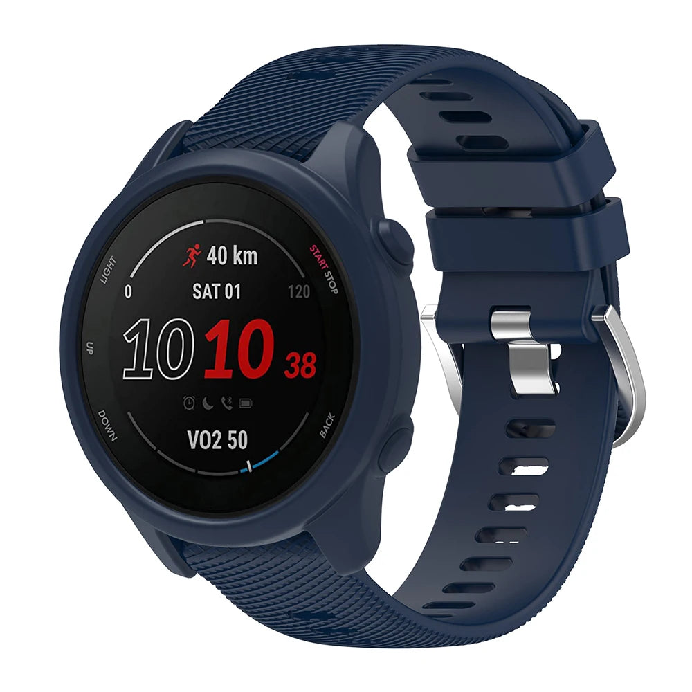 Silicone Strap with Protective Case for Garmin Forerunner 255/265
