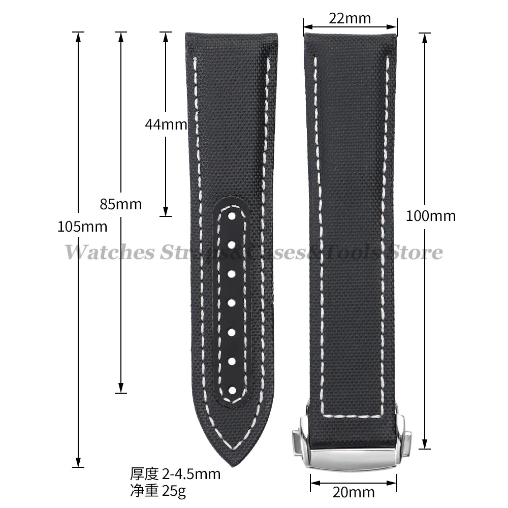 Sailcloth Nylon Strap (20–22mm) – Folding Buckle