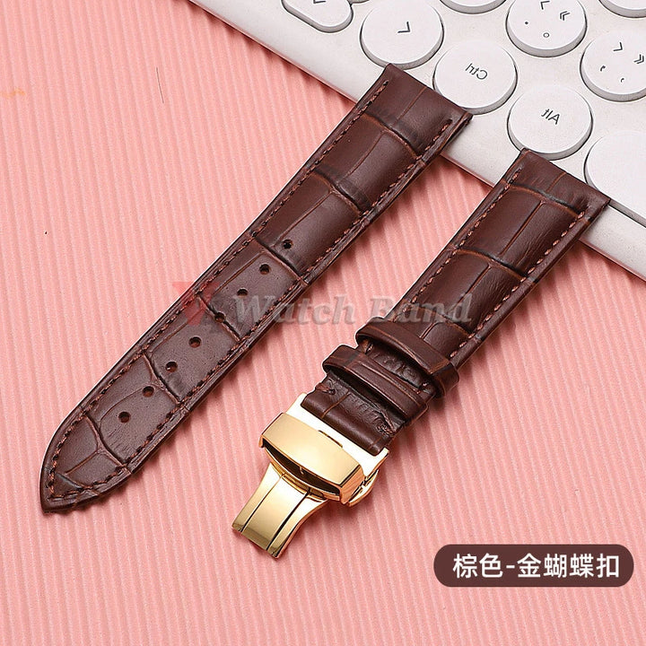 Quick Release Leather Watchband for Omega Business Watch Band for Seiko Butterfly 24mm 22mm 20mm 18mm Buckle Black Brown Strap