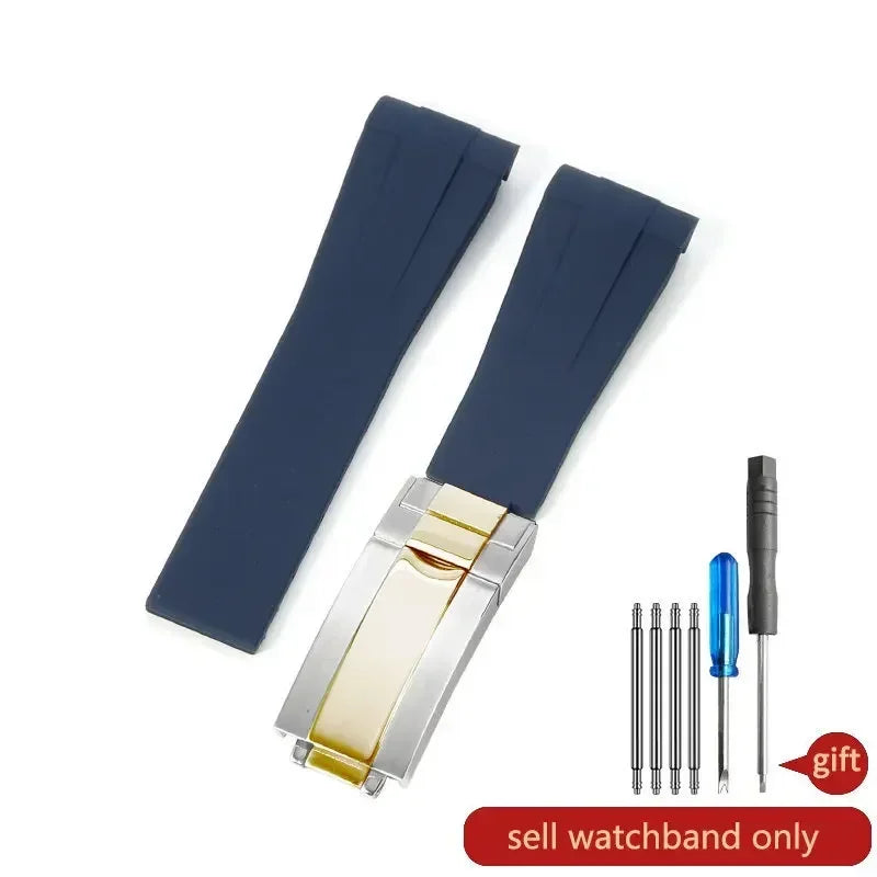 20mm Silicone Rubber Watch Strap for Rolex Models