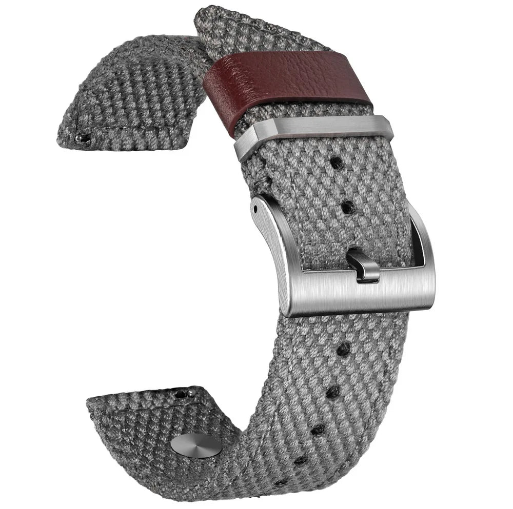 HEMSUT Nylon Quick-Release Watch Strap – 20/22mm Canvas for Men & Women