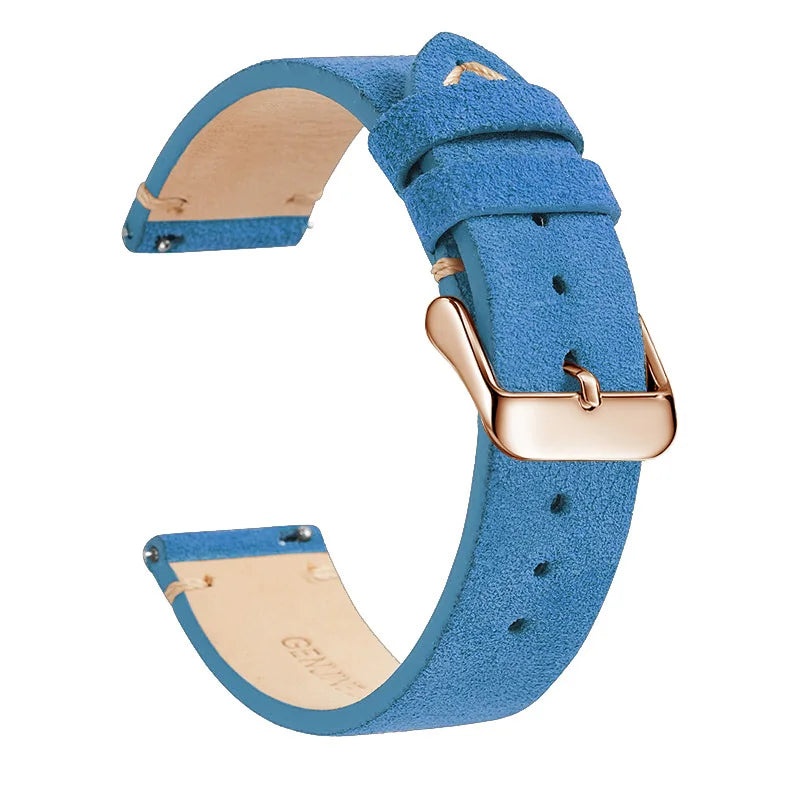 Genuine Leather Quick-Release Watch Strap 14–22mm
