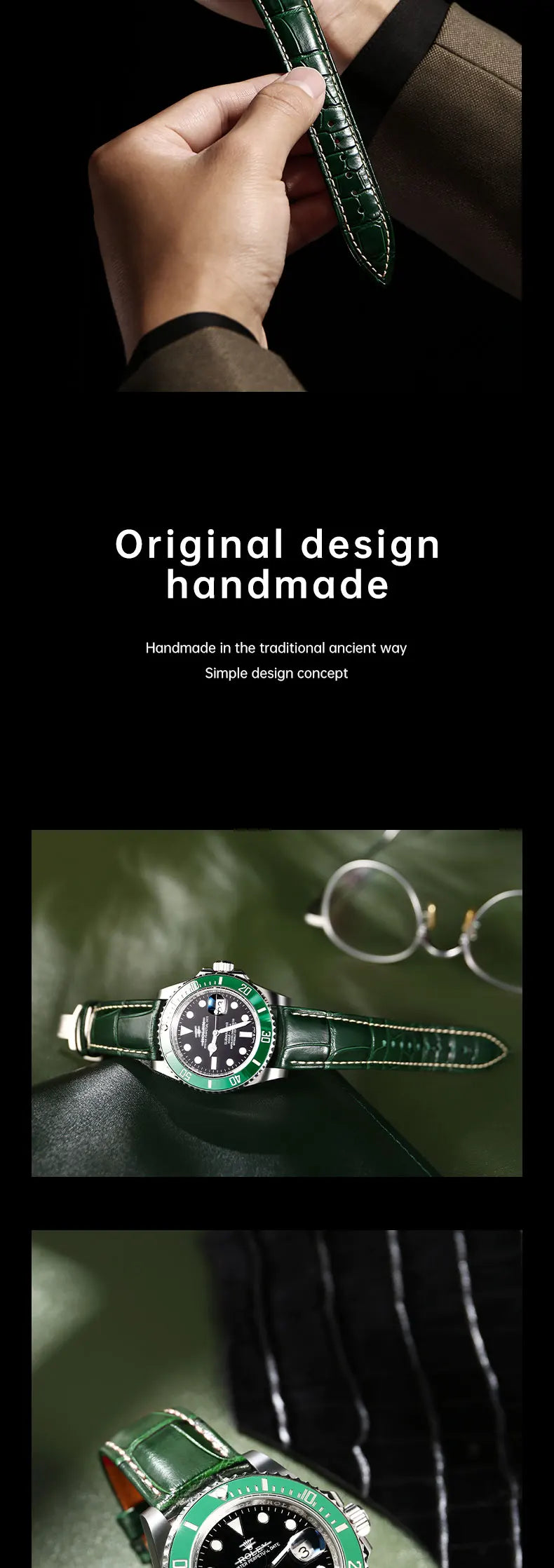 Maikes Luxury Brand Leather Watch Straps 20mm 21mm 22mm Accessories Watchbands Braceletes For Rolex Breitling Omega Watch Bands