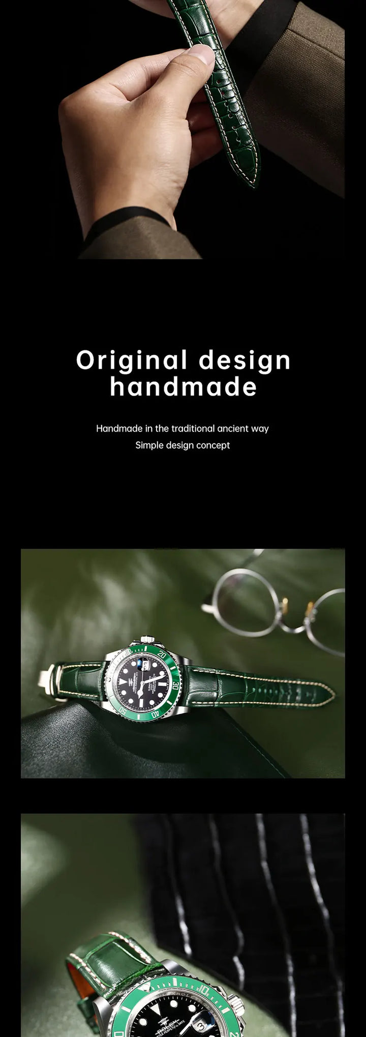 Maikes Luxury Brand Leather Watch Straps 20mm 21mm 22mm Accessories Watchbands Braceletes For Rolex Breitling Omega Watch Bands