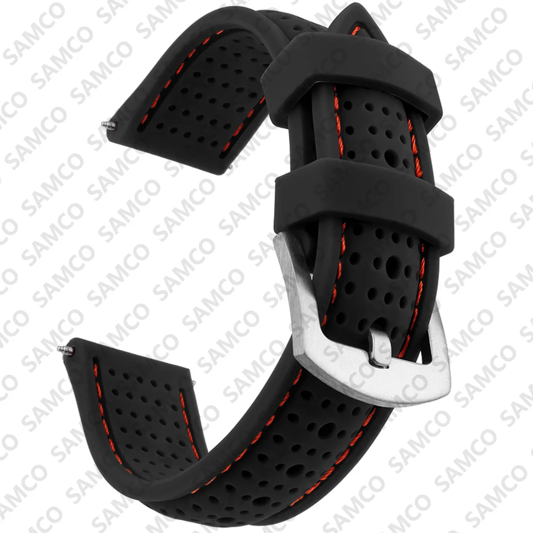 Silicone Rubber Watch Band 18–26mm (Soft & Comfortable Replacement Strap)