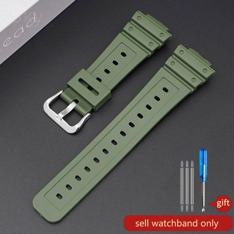 Anti-Allergy Resin Watch Strap with Stainless Steel Buckle for Casio G-Shock DW & GW Serie