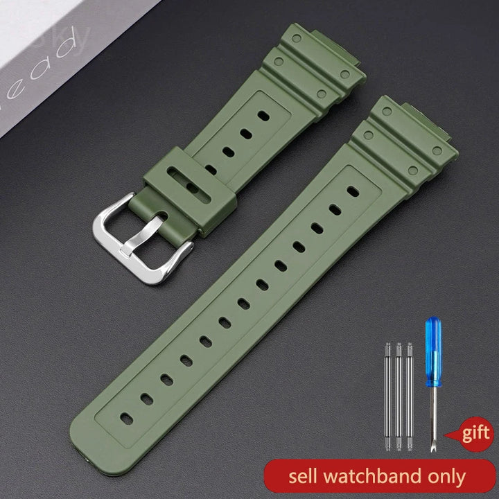 Anti-Allergy Resin Watch Strap with Stainless Steel Buckle for Casio G-Shock DW & GW Serie