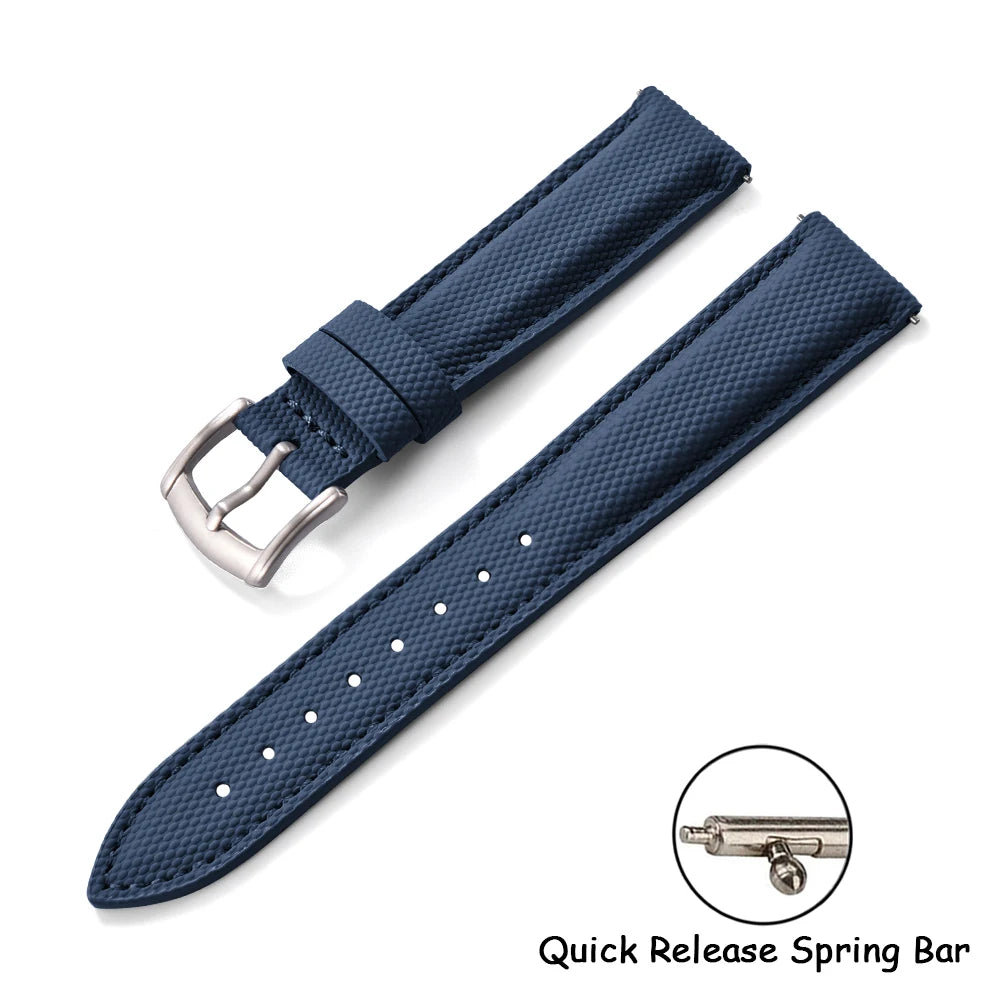 Sailcloth Nylon Watch Strap 18 19 20 22mm Qucik Release Leather Watch Band Universal Sports Bracelet for Cartier Omega Belt Band