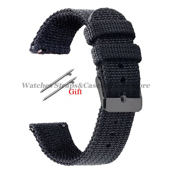 18mm 20mm 22mm 24mm Nylon Canvas Watchband Woven Soft Universal Bracelet for Seiko for Huawei Watch Men Women Quick Release Band