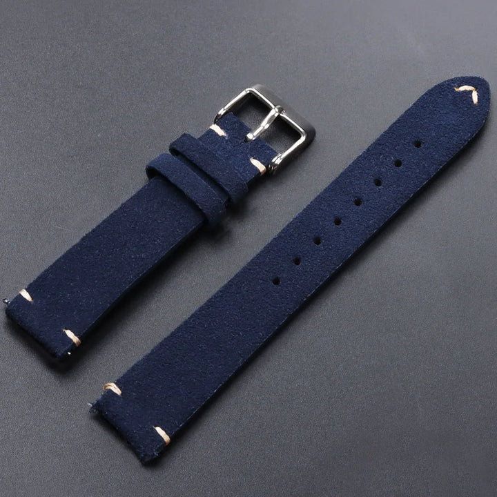 Quick Release Soft Suede Leather Watch Strap (14–22mm)