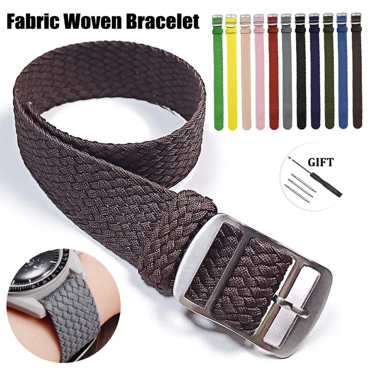 Perlon Woven Nylon Watch Strap (14–22mm)