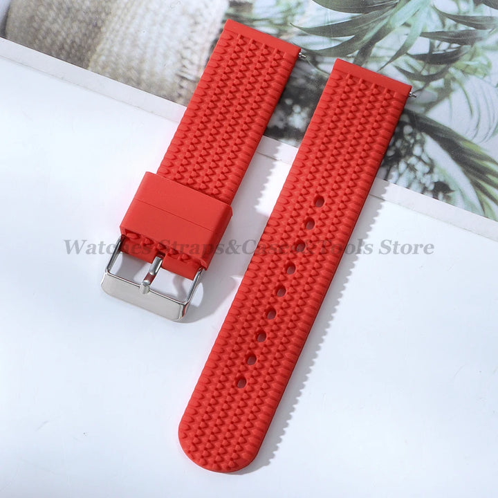 Soft Silicone Rubber Watch Band 18–24mm for Omega & Huawei (Quick
