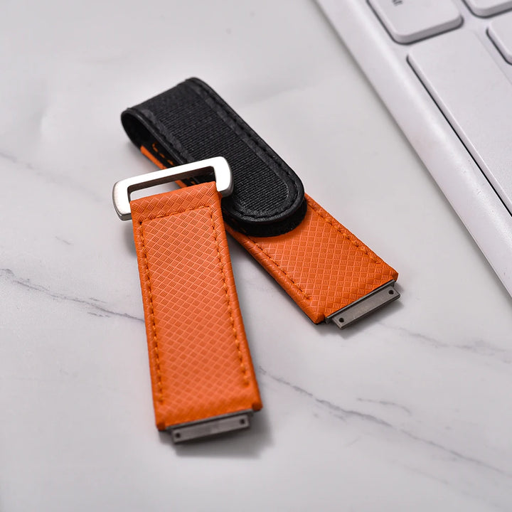 JUELONG For Richard Mille Elastic Nylon RM67 Model Fluorine Rubber Watch Band Men Ustomized FKM Sailcloth Rubber Strap Replace