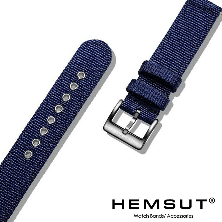 HEMSUT Nylon Quick-Release Military Watch Band (18-24mm)
