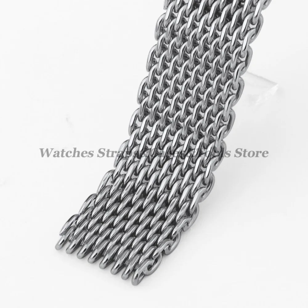 Shark Mesh Steel Watch Strap – 18–24mm for Seiko & Omega, Sport/Diving