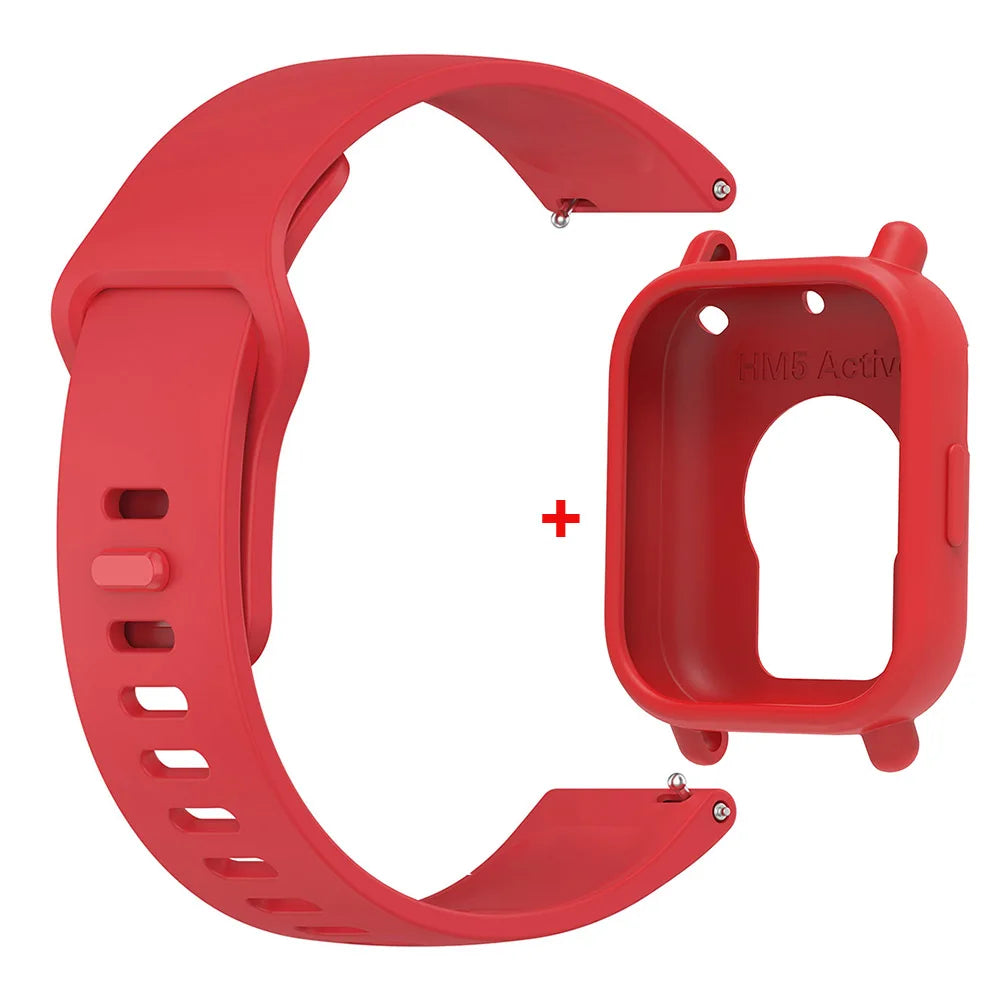 Silicone Strap with Protective Case for Redmi Watch 5 Active