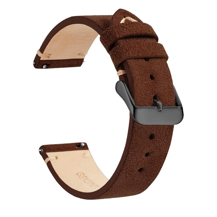 Genuine Leather Quick-Release Watch Strap 14–22mm