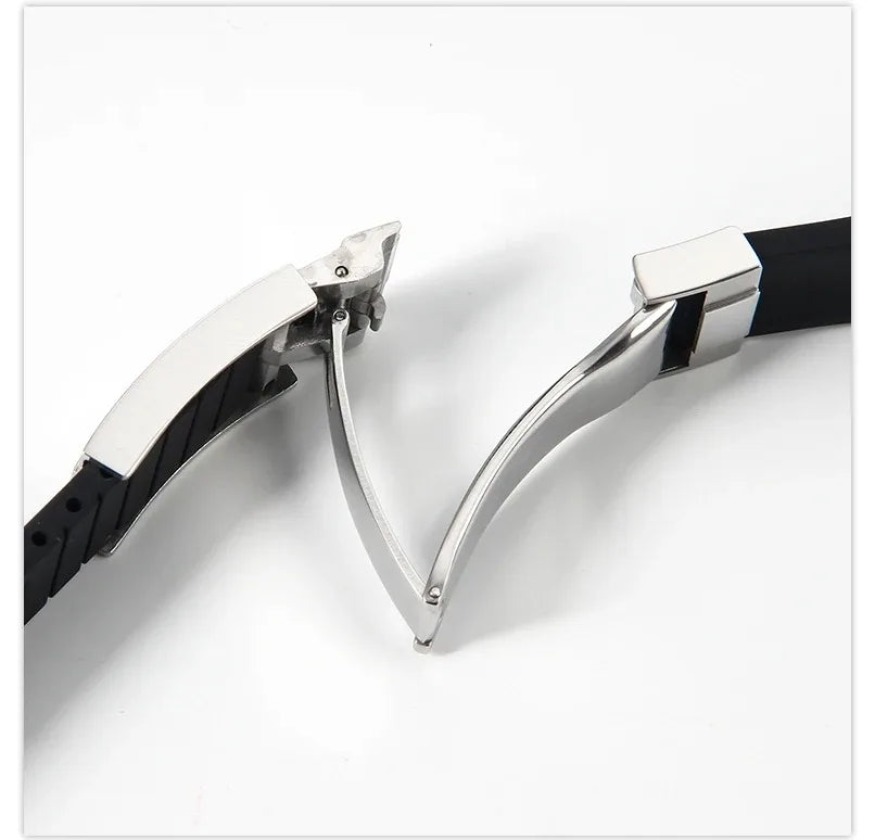 Silicone Rubber Watch Band 20mm for Rolex Daytona, Submariner, Yacht-