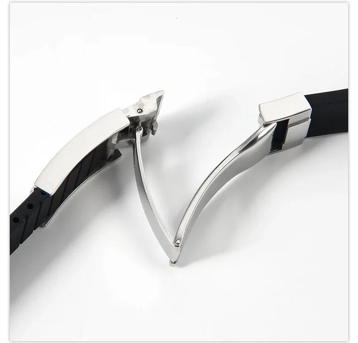 Silicone Rubber Watch Band 20mm for Rolex Daytona, Submariner, Yacht-