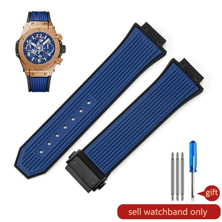 Soft Silicone Watch Band 27×17mm for Hublot Big Bang (Waterproof, Steel