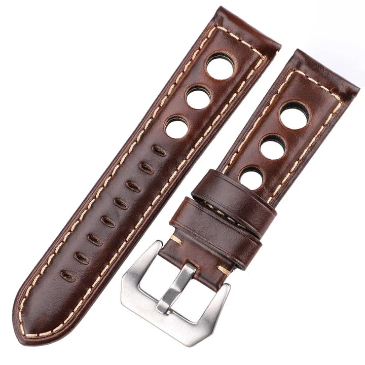 Oil Wax Cowhide Leather Watch Strap 22-24mm
