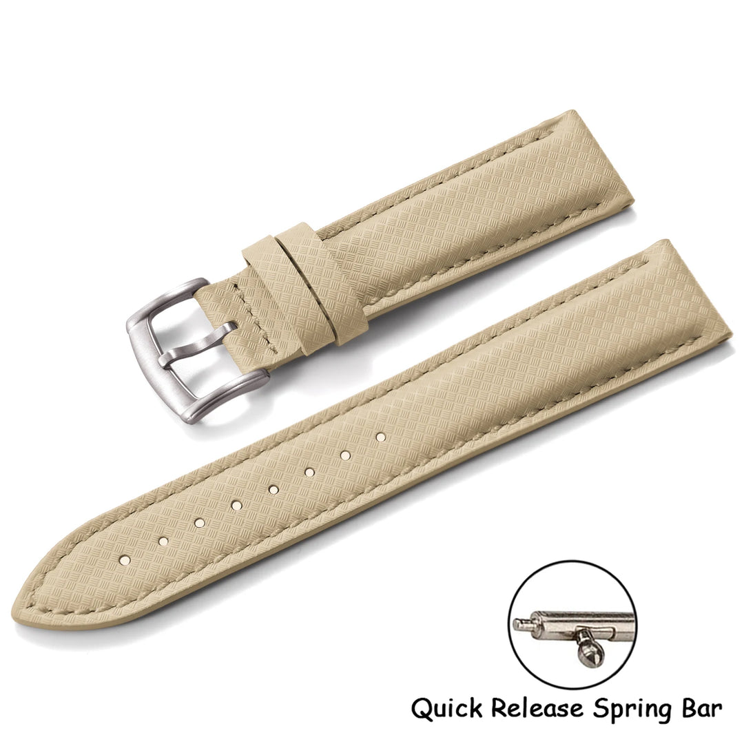 New Design FKM Rubber Sailcloth Strap 18/19/20/22mm Quick Release Leather Watch Band Universal Butterfly Buckle Band For Omega