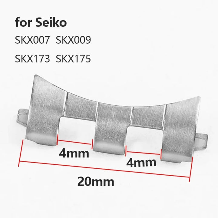 Curved Flat End Stainless Steel Link Adapter 18–22mm for Seiko SKX007/009