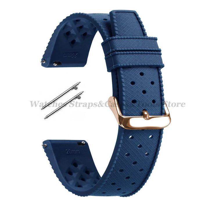 Tropic Silicone Watch Strap 18/20mm 22mm for Seiko for Fossil for Oris Wrist Band Quick Release Soft Rubber Bracelet Replacement