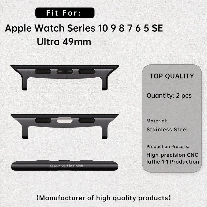2pcs Top Quality Apple Watch Strap Adapter For Series 10 Ultra 49mm 46mm 42mm 45mm 44mm Stainless Steel Connector