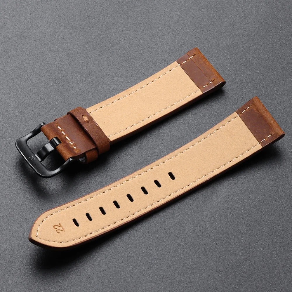 Calfskin Genuine Leather Watchbands Black Blue Watch Band 18mm 20mm 22mm 24mm Smartwatch Strap Dark Brown Watches Accessories