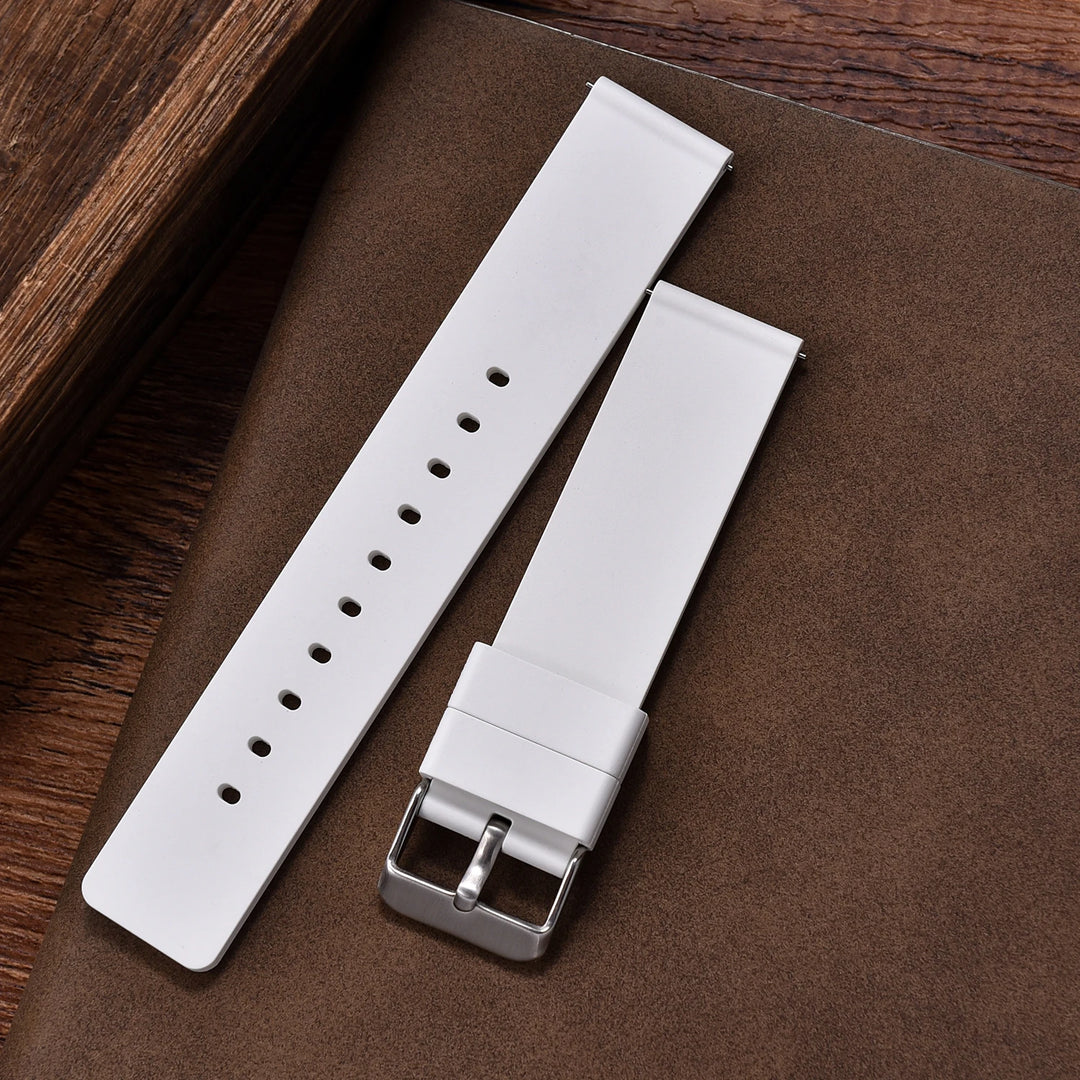 White Tropical Waffle CTS FKM Watch Strap Fast Release 20mm 22mm New Fluororubber Traditional Diving Watch Band